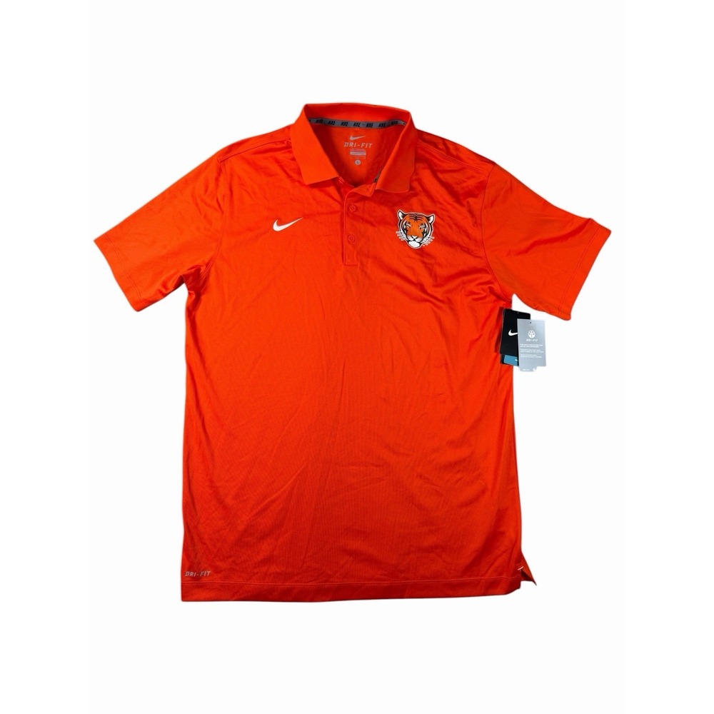 Nike Clemson Tigers Polo Shirt Orange Dri-Fit NCAA Mens Large NWT